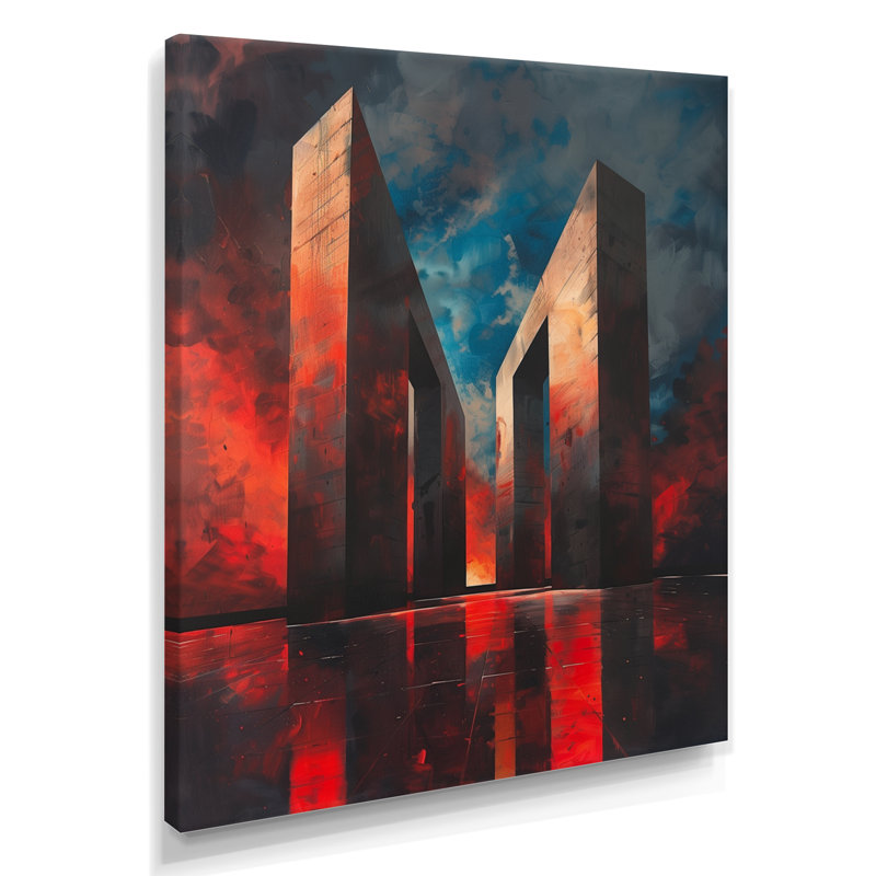 Salon d'art mural bleu et rouge National Pride Monument, Toile tendue, H 12 po x l 20 po