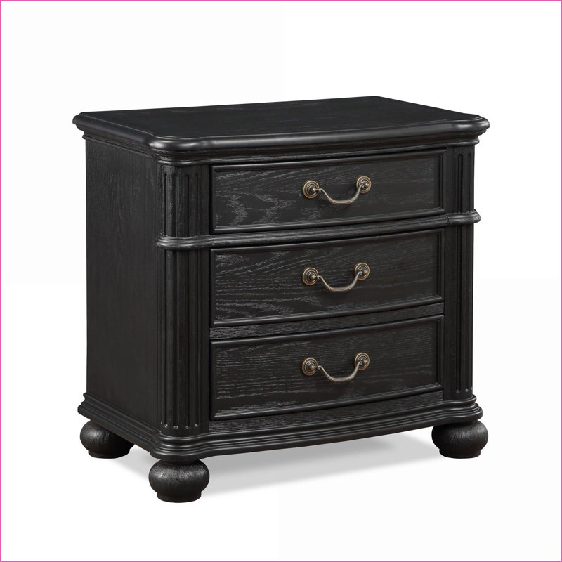 Table de chevet 3 tiroirs Traditional, Gris