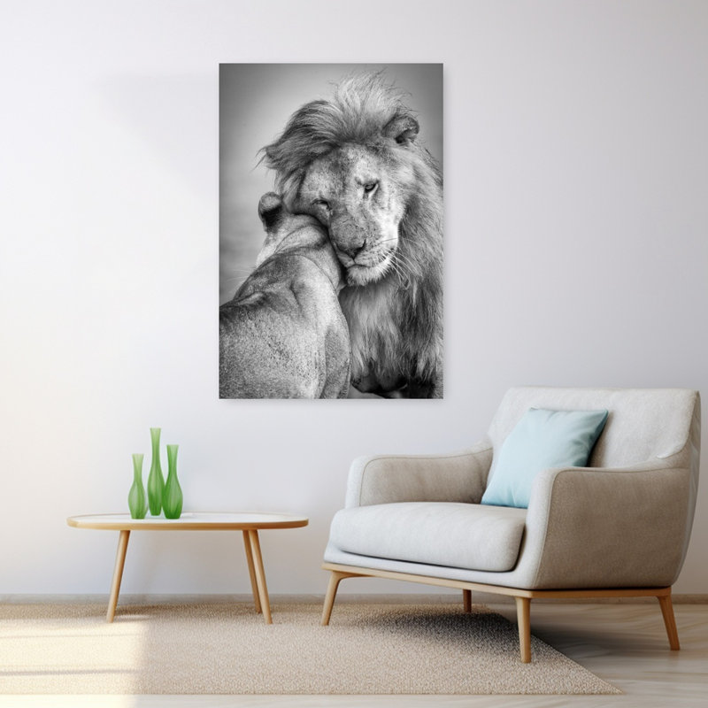 Art contemporain, lion, art contemporain, H 48 po x l 32 po