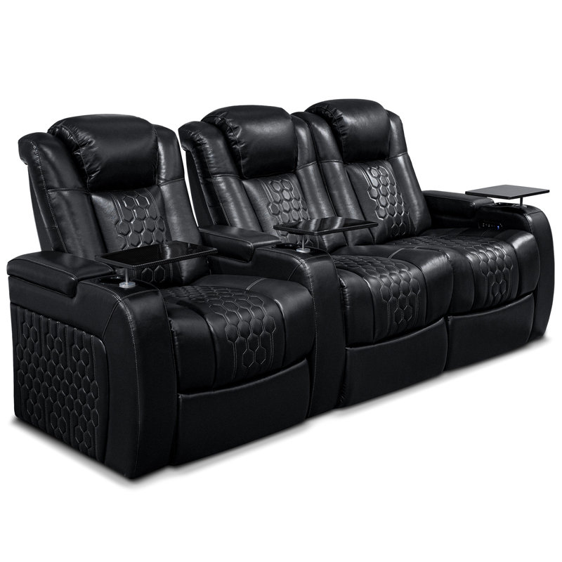 Fauteuil inclinable électrique 93,3 po 3 pièces Nappa