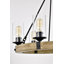 Lustre unique à 6 lumières avec accents en bois Dahlia