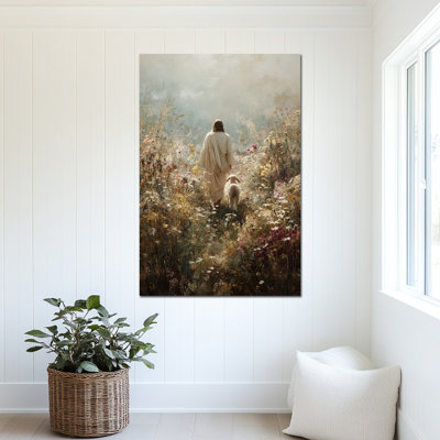 «Jesus Spring», art mural, images de Jésus sur toile, impressions printanières, art mural chrétien