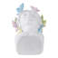 Pot à fleurs en polyrésine avec décorations papillon multicolores pour décor intérieur et extérieur de maison et de jardin - 11 po - blanc