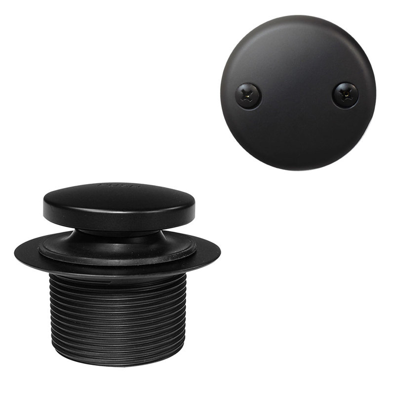 Ensemble de garniture de bonde de baignoire 1-1 / 2 "Tip-Toe avec trop-plein à deux trous, Noir mat