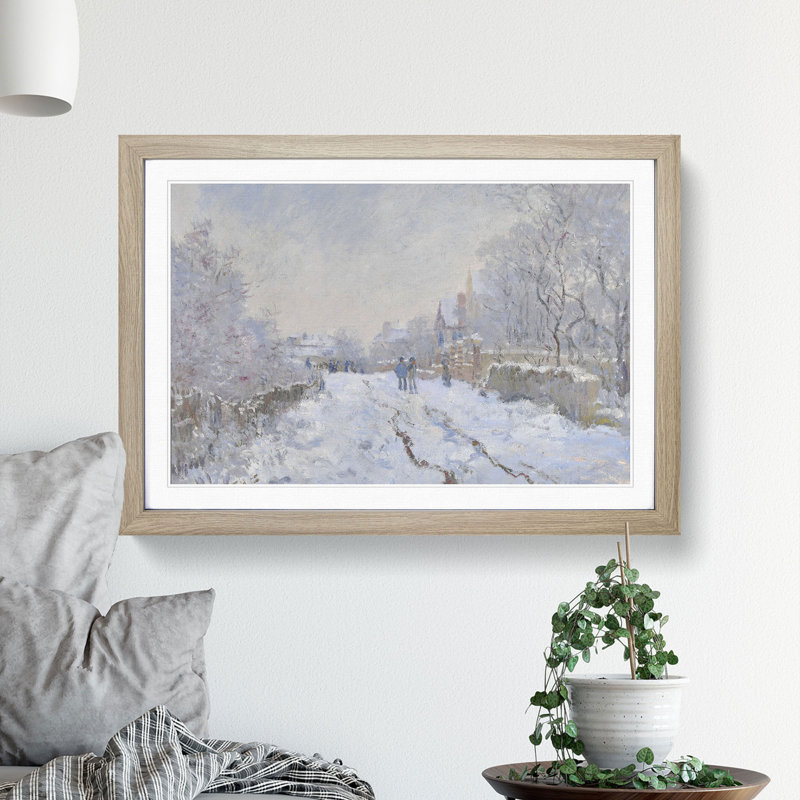 Snow at Argenteuil by Claude Monet - Picture Frame Painting, Oak Framed, 36cm H x 48cm W x 2cm D
