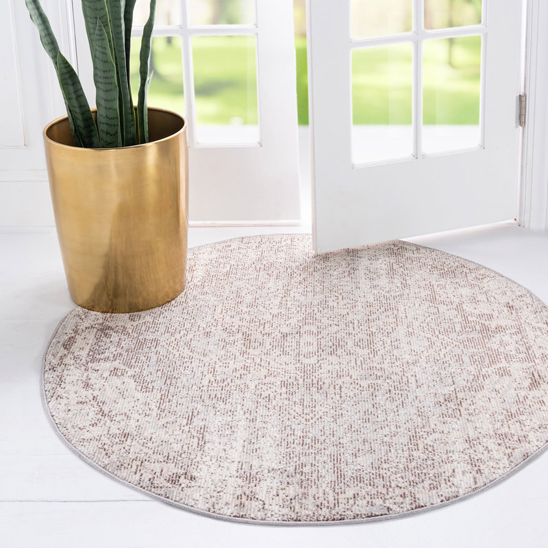 Enderson Ikat Indoor Rug, Round 7'