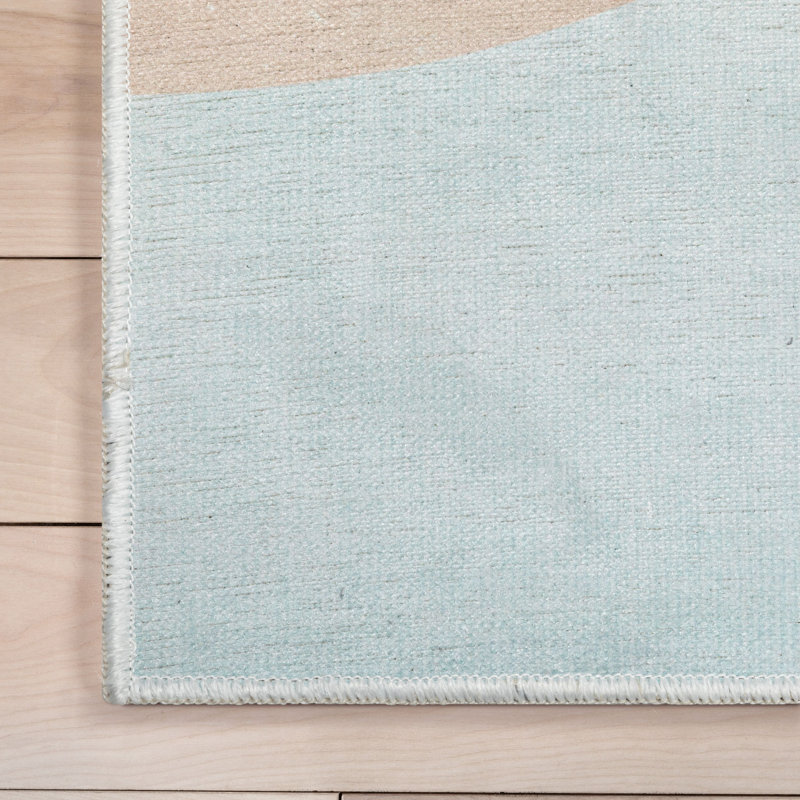 Tapis arc-en-ciel moderne Asusena, Rectangle 5 pi x 7 pi, Pastel