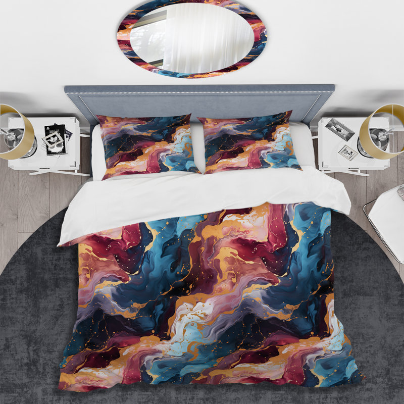 Ensemble de housse de couette Gold Galactic Dreams Marble Dreams - Marble, Housse de couette simple + 1 taie décorative stan