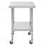 Stainless Steel Table With Wheels, Stainless Table For Prep & Work, 24X30x36" Commercial NSF Metal Table For Restaurant Kitchen Hotel Garage