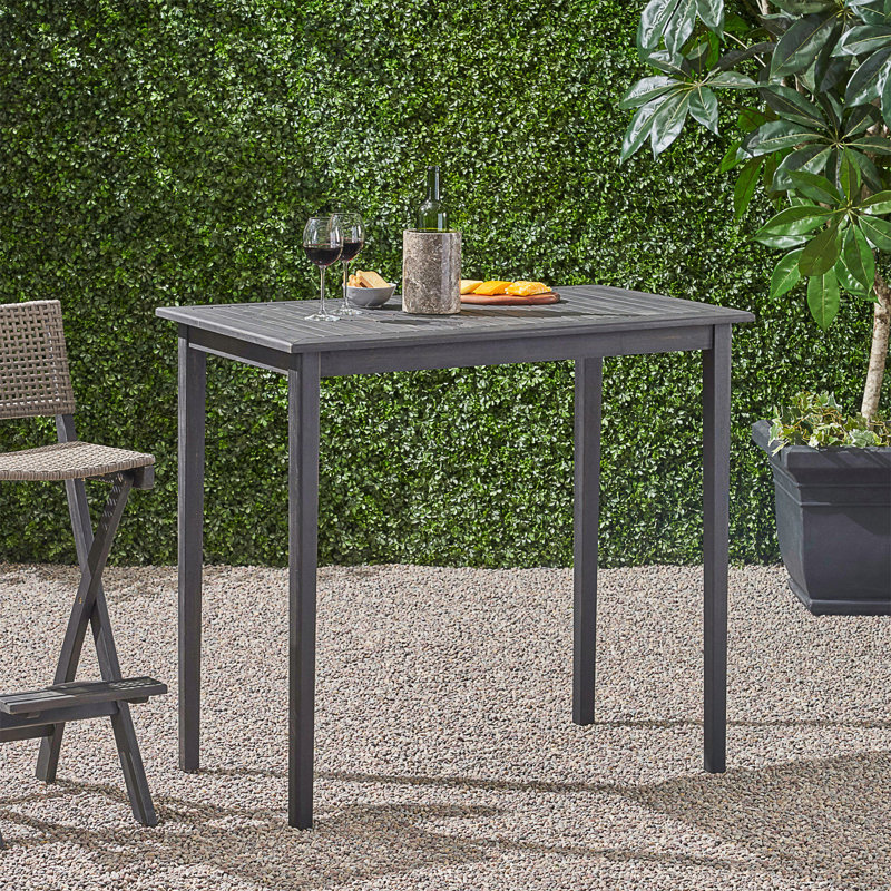 Table de bar d'extérieur minimaliste en bois d'acacia
