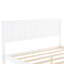 Lit plateforme de taille blanche avec des installations pratiques sous le tiroir - Bois de pin massif et pour une chambre à coucher pratique pleine grandeur avec espace de rangement confortable