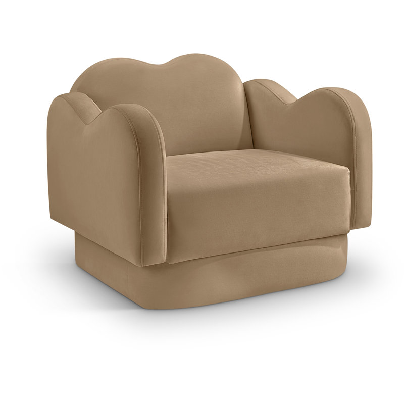 Chaise rembourrée Rainald, Velours brun clair