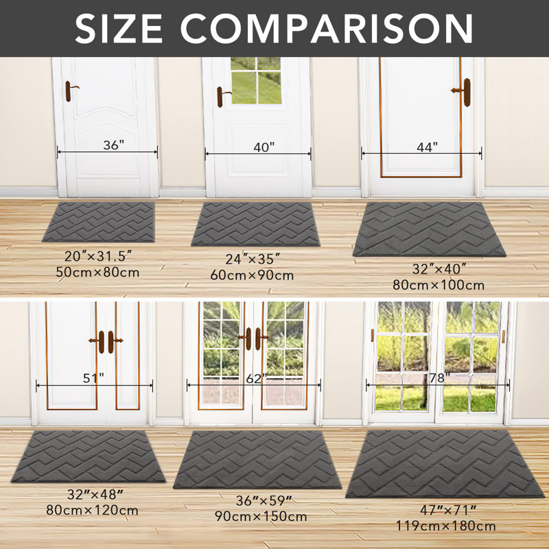 Dirt Trapper Non Slip Backing Washable Door Mat, grey, 48*20
