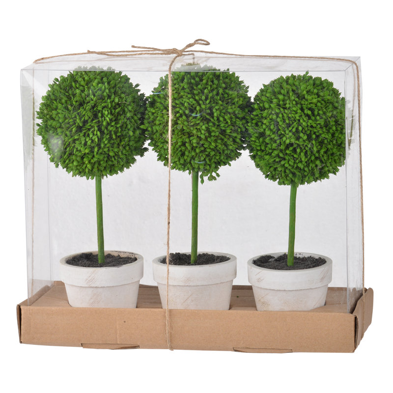 Ensemble de 4 buis artificiels en pot, 3, Cream