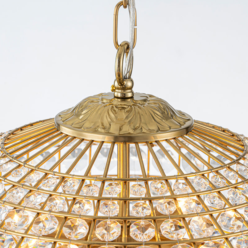 Lustre en cristal 4 lumières Mid-Century