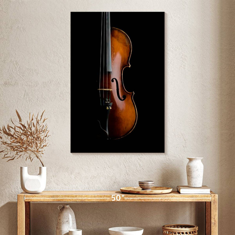 Abarca, violon brillant sur fond noir, H 39 po x l 26 po