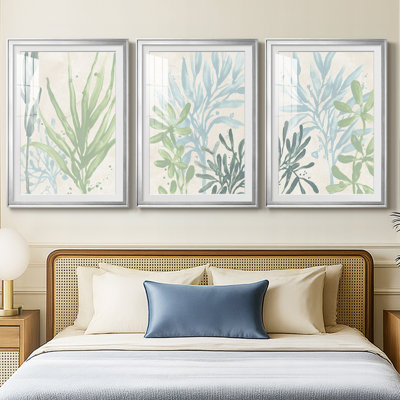Swaying Seagrass I  -Custom Framed  Premium Print W Matt - 3 Pieces