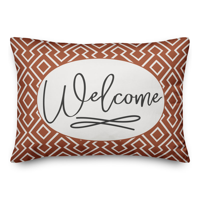  Housse de coussin rectangulaire et insert Welcome, Orange