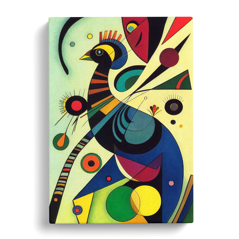 Peacock In Abstract - Wrapped Canvas Print, 50cm H x 35cm W