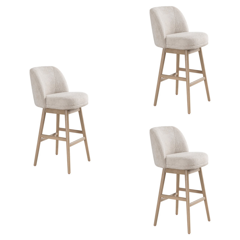 Tabouret de bar rembourré Watkin, Chêne brun, 3, Tabouret de bar (hauteur du siège de 30,5 po)