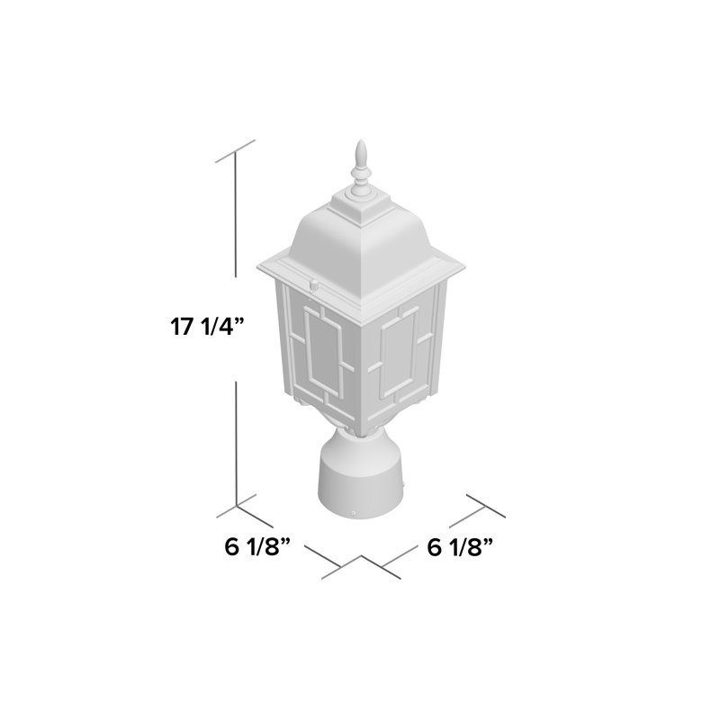 Tête de lanterne câblée à 1 lumière H 17,25 po Almere, Blanc