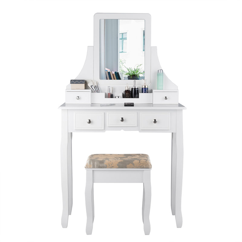 Berggren Dressing Table with Mirror, White