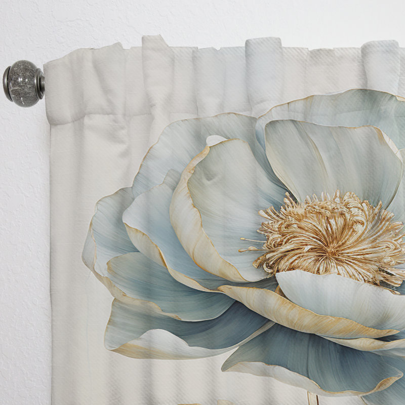 Willimantic Burst Of Ranunculus Beauty VI - Traditional Curtain - Velvet Room Darkening - 1 panel, 52" W x 108" L