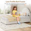 Base de lit simple avec lit à deux places avec tête de lit ronde et 2 tiroirs de rangement, lattes en bois, silencieux, sans sommier tapissier, blanc-124683000-124683001