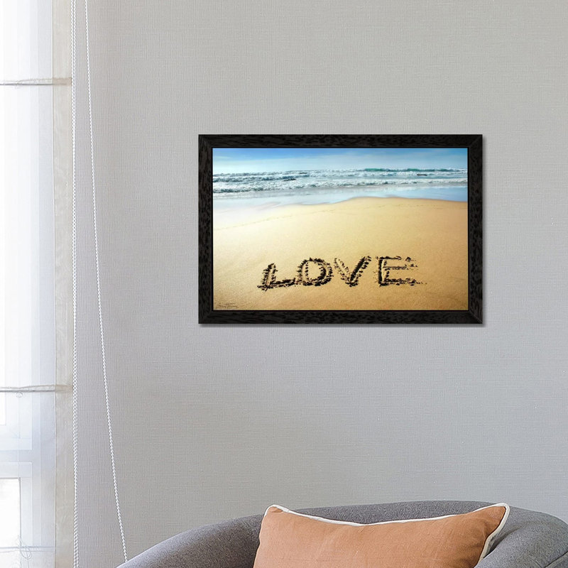 Love 1 Piece Wall Art on Canvas, 101.6 cm H x 66.04 cm W, Black Floater Framed