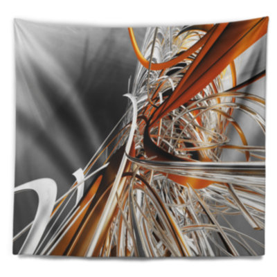 Tapisserie à rayures en polyester connectable avec accessoires suspendus inclus