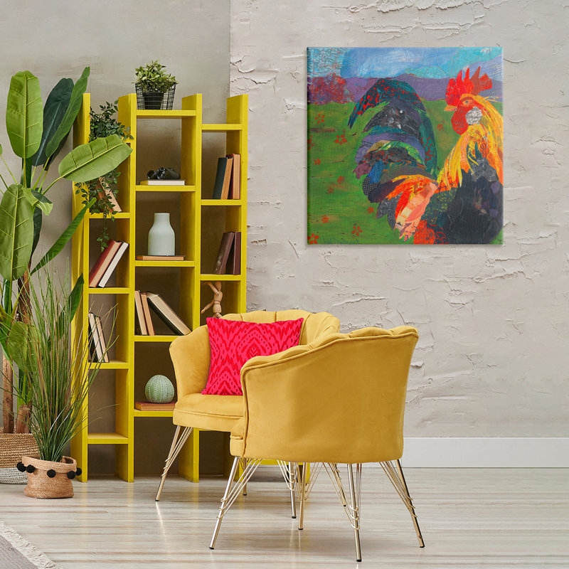 Art mural sur toile «Expressive Farm Rooster» par Violet Davenport, H 30 po x l 30 po