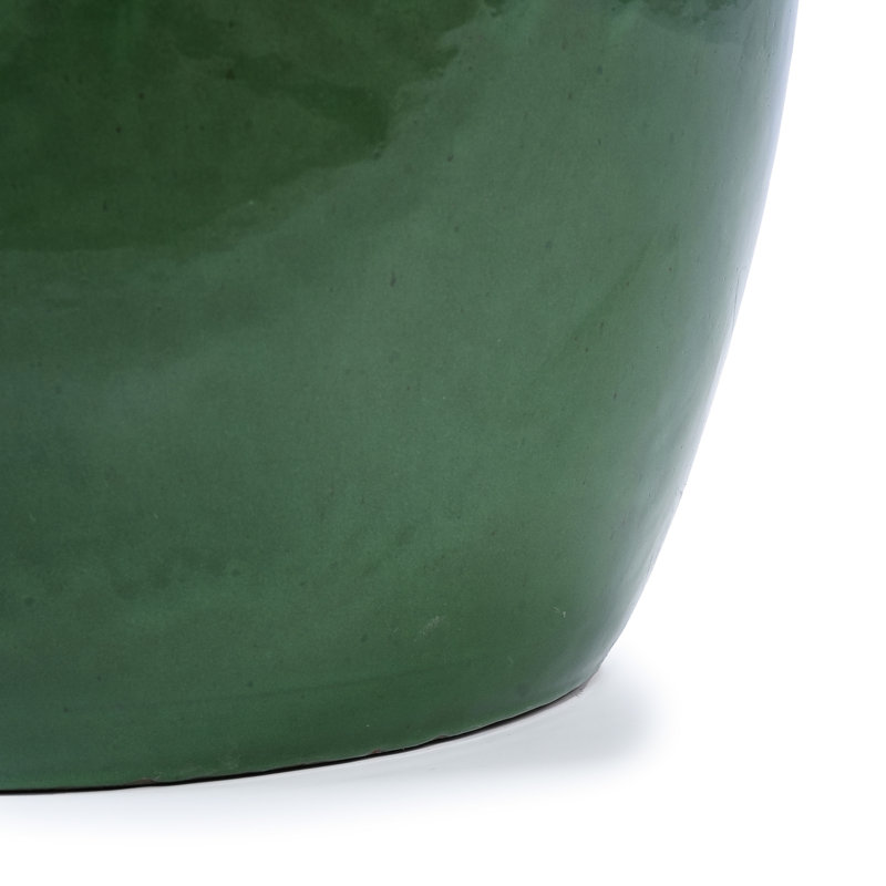 3 Ceramic Flowerpots In Antique , All-Weather Durability, Reinforced Ceramic, Built-In Drainage For Plant Vitality, 14.92" L W 12.5" H, 45.71 Lbs Modern Flowerpot Of 3 Hole, Ideal Indoor And Outdoor