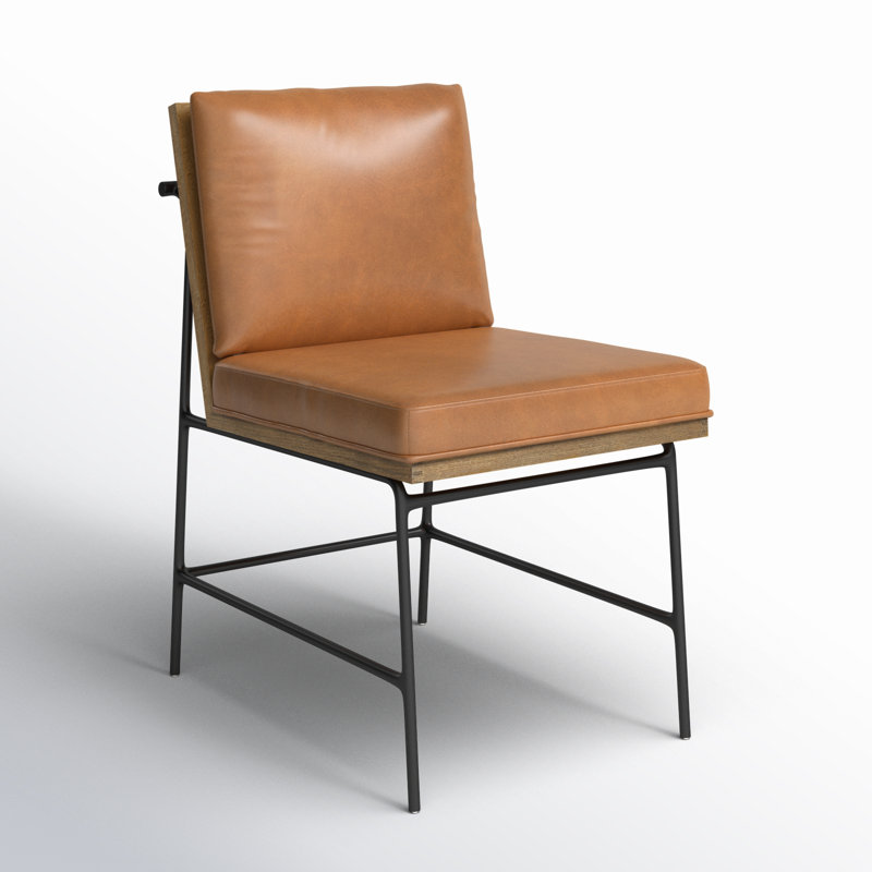 Crete Polyester Blend Upholstered Side Chair, Sierra Butterscotch/Amber Oak