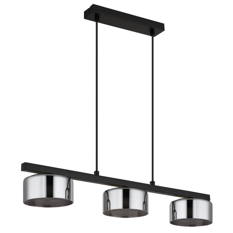 Anell 3 - Light Matte Black Geometric Pendant, Black