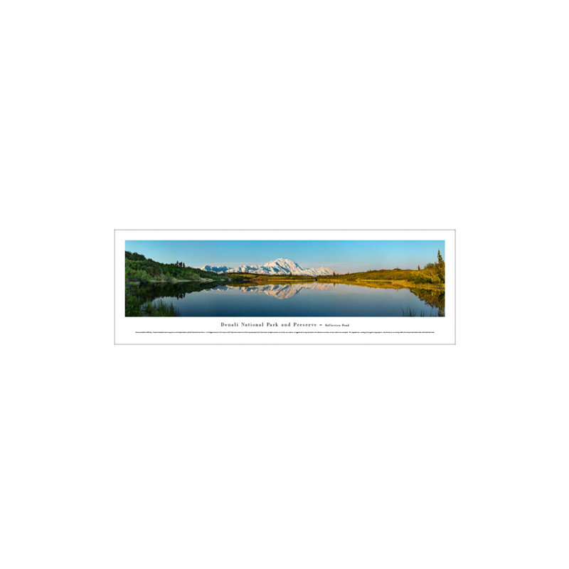 Affiche panoramique de Denali National Park, Reflection Pond, Unframed, H 13,5 po x l 40 po