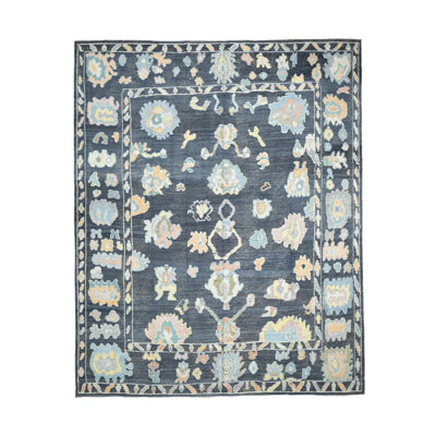 Oushak Vintage One-of-a-Kind 12'4" X 14'11" Wool Area Rug Navy