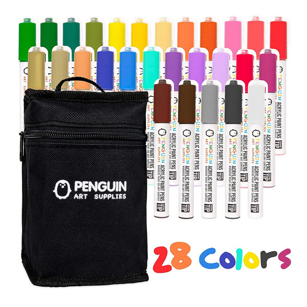 PENGUIN ART SUPPLIES Vibrant Liquid Chalk Markers - 12 Colors Fine