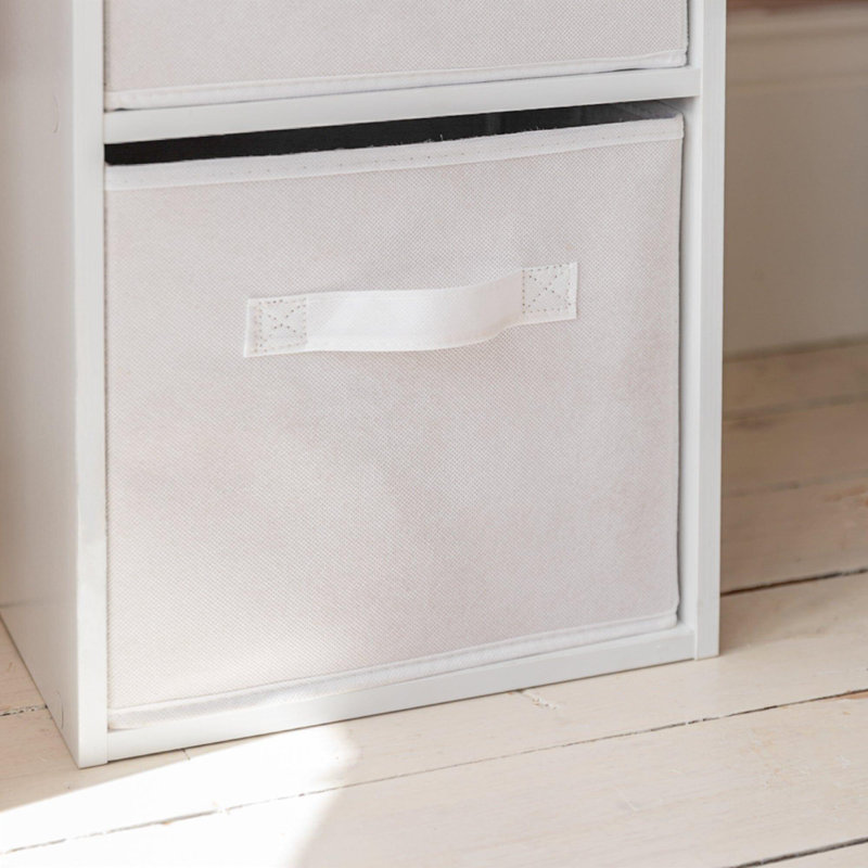 Northville 80cm H x 30cm W Cube Bookcase, White, (3 Shelves) 80cm H x 30cm W x 23.5cm D