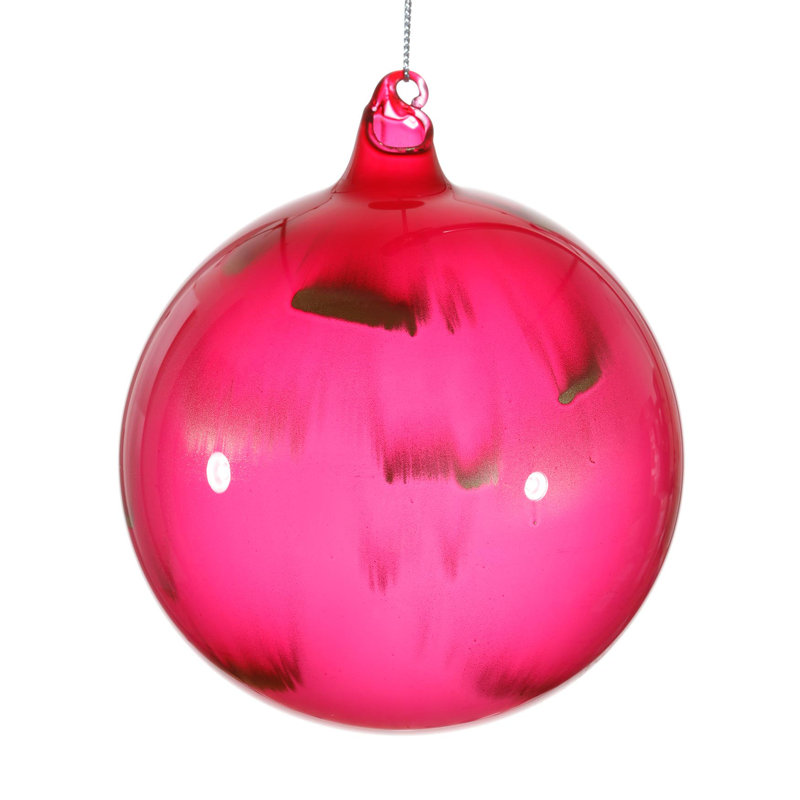 Ornement boule en verre, H 3,93 po x l 3,93 po x P 3,93 po, Baie