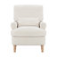 Fauteuil d'appoint Rickon style campagne française, avec accoudoirs arrondis et coussin lombaire, idéal pour le salon, la chambre ou le bureau à domicile.-129513834