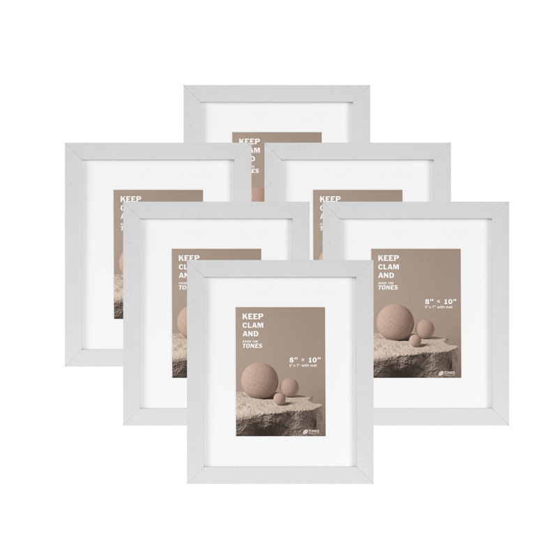 Cadre photo simple en bois doré, Blanc, 8" x 10", 6