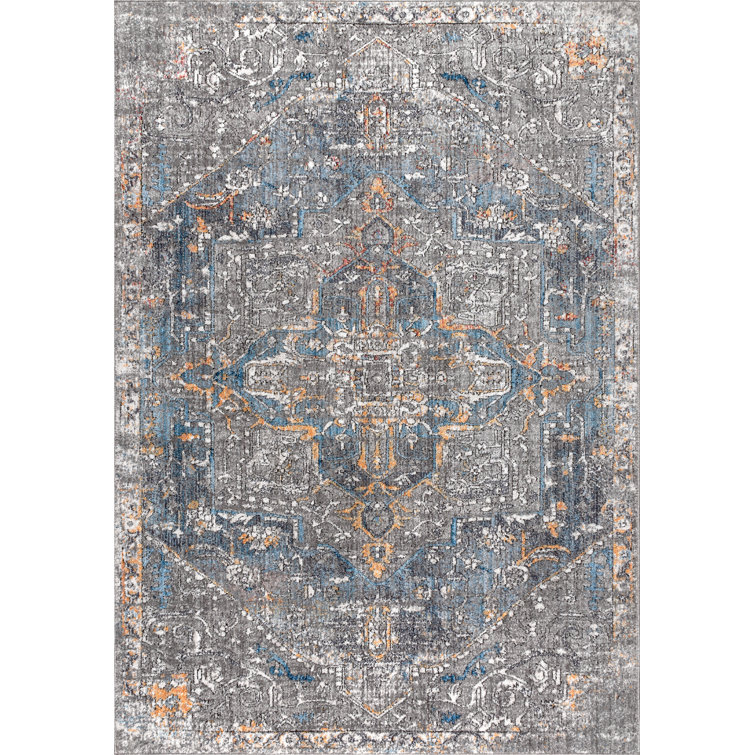 Stitt Vintage Medallion Gray/Mustard/Turquoise Rug