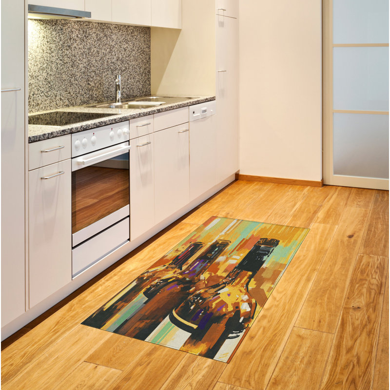 Wine High Density Long Fiber Poly Threads Decorative Area Rug Carpet, Rectangle 2'7" x 5'