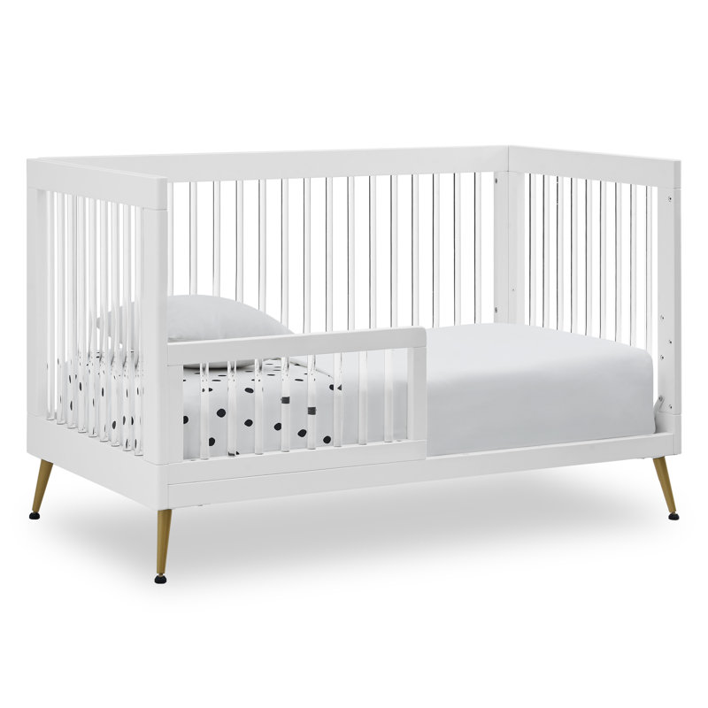 Sloane 4-in-1 Convertible Crib, White/Gold