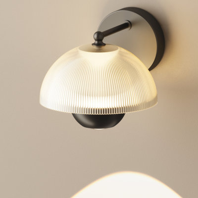 SELENE 8" Black LED Dimmable Wall Light for Living Room, Bedroom, Hallway, Stairway