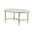 Table basse avec plateau en marbre blanc, pieds dorés, rectangulaire, pour le salon