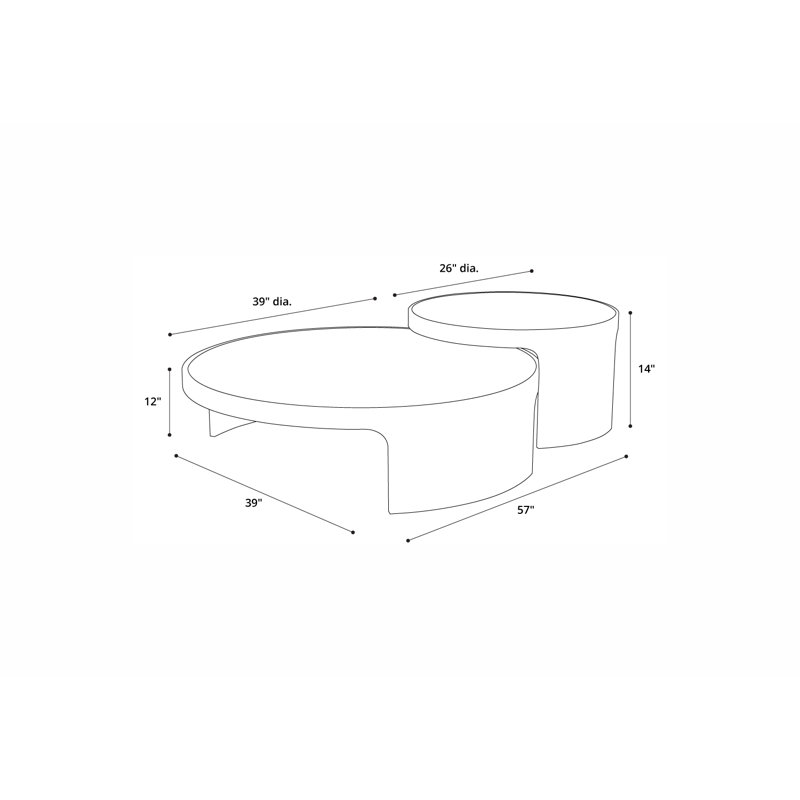 Caliann Solid Wood Nesting Coffee Table, White
