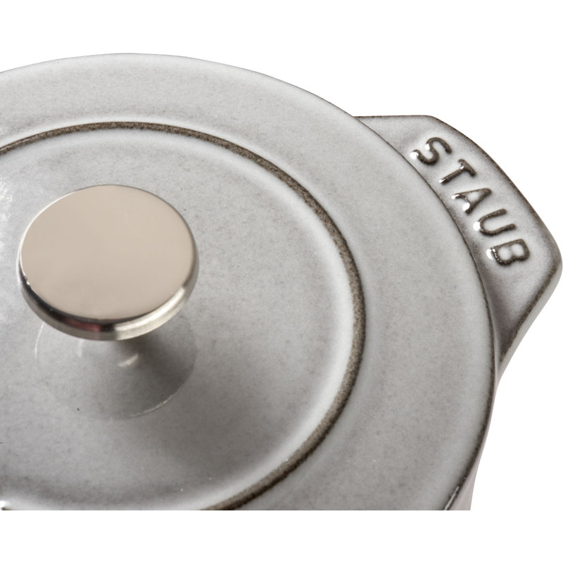 Staub Cast Iron 1.84-qt Petite French Oven, Graphite Gray, .77 quarts