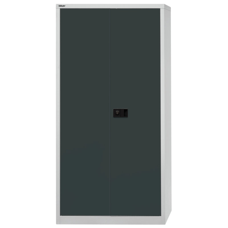 Universal 2 Door Storage Cabinet, White/Grey, 195cm H x 91.4cm W x 40cm D, Galvanised