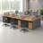 Rectangle 6 Person Benching Workstation with Cable,Cubicle Desk